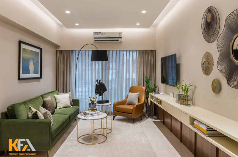 Mẫu nội thất phòng khách chung cư cho người mệnh Thủy