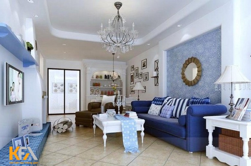 Mẫu nội thất phòng khách chung cư cho người mệnh Thủy