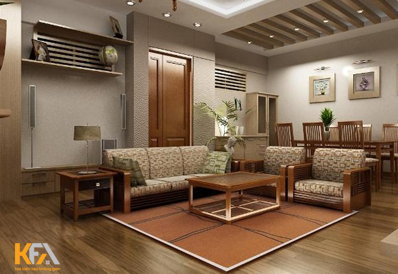 Thiết kế nội thất phòng khách chung cư cho người mệnh Thổ
