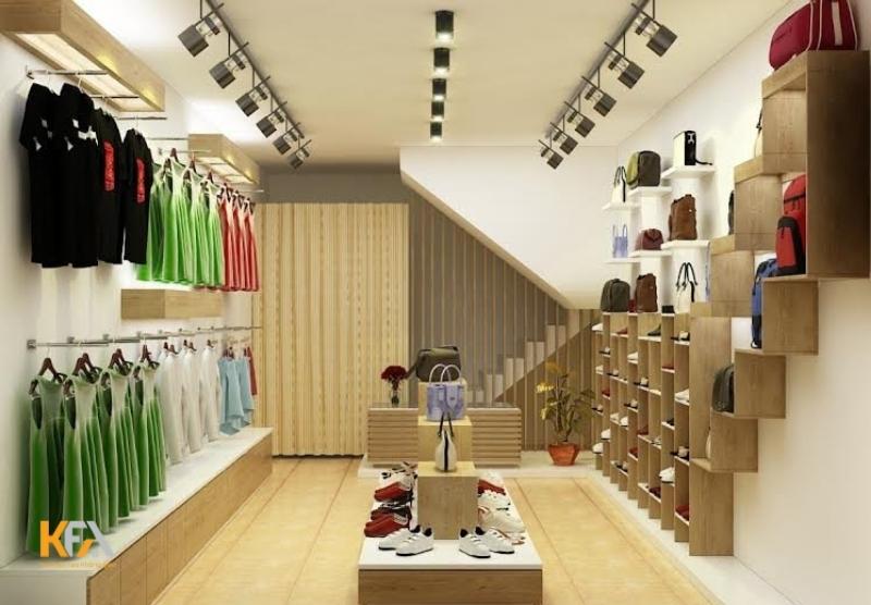 Mẫu thiết kế nội thất shop quần áo phong cách đơn giản