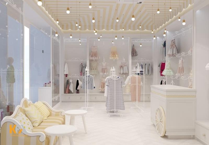 Mẫu thiết kế nội thất shop quần áo phong cách đơn giản