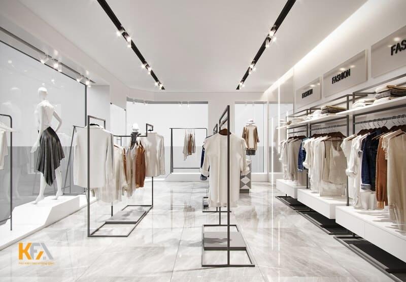 Mẫu thiết kế nội thất shop quần áo phong cách đơn giản