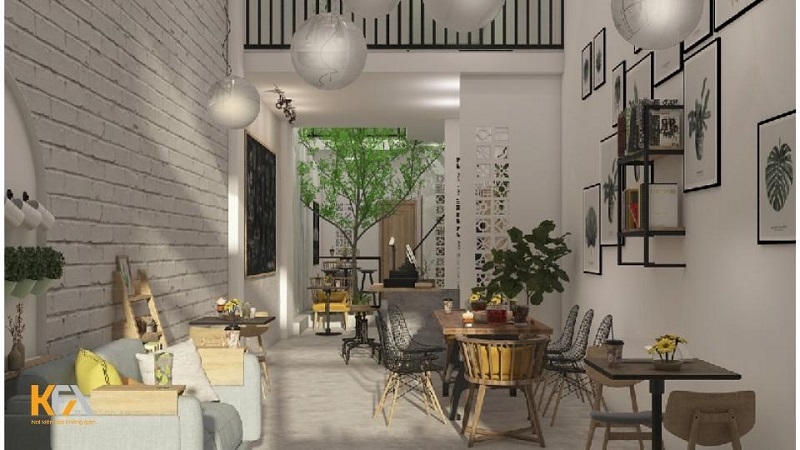 Thiết kế nội thất quán cafe nhỏ hẹp